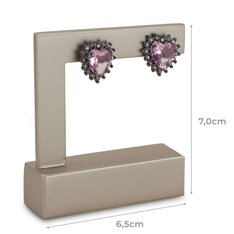 Expositor Pequeno Vazado para Brincos - 6x7 cm. Champagne