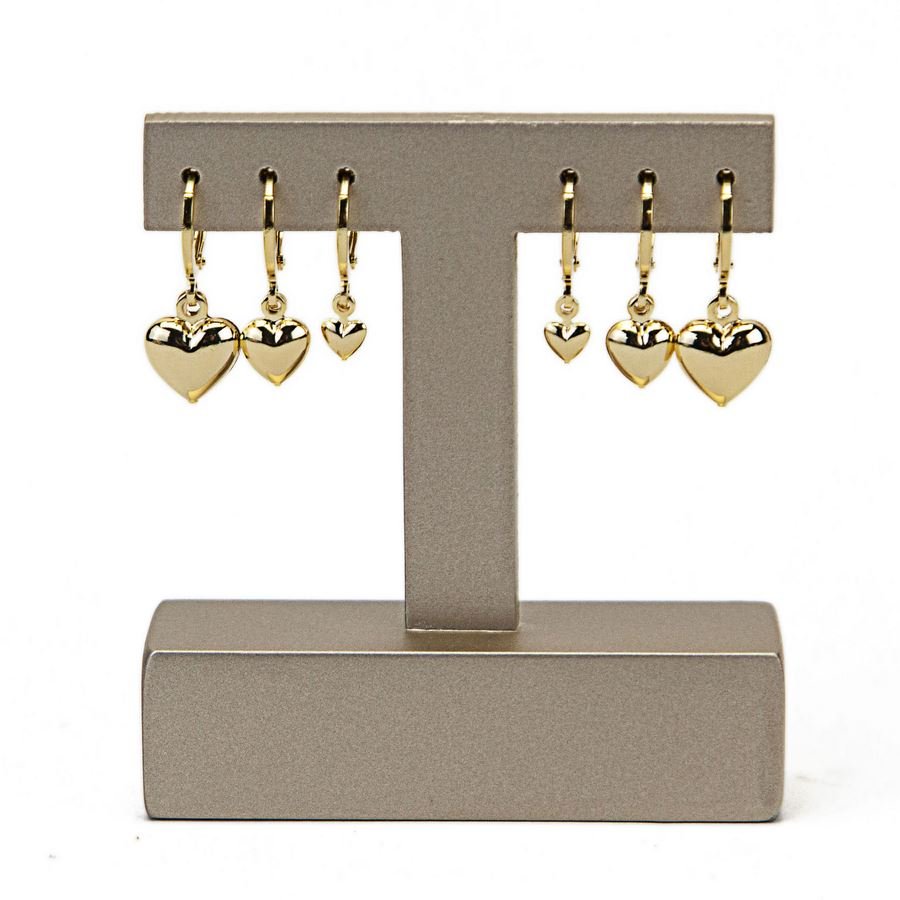 Expositor Pequeno Amadeirado para Brincos - 2x6x7,5 cm. Champagne