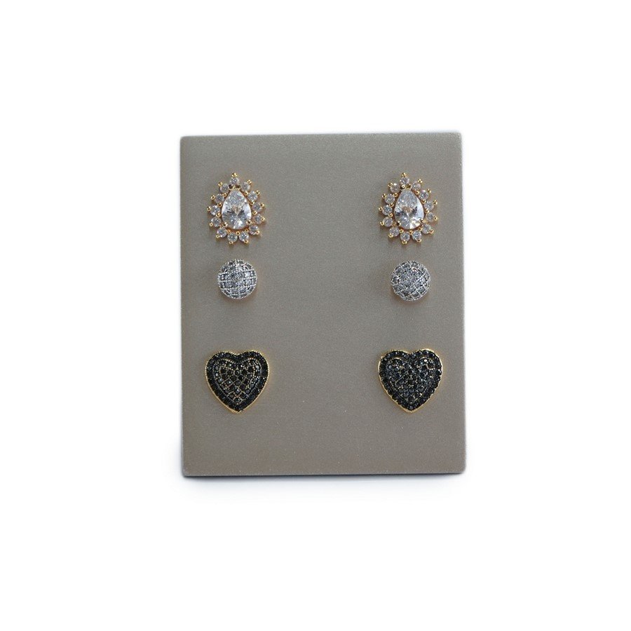 Expositor Pequeno Amadeirado para Brincos - 3,5x5x6 cm Champagne