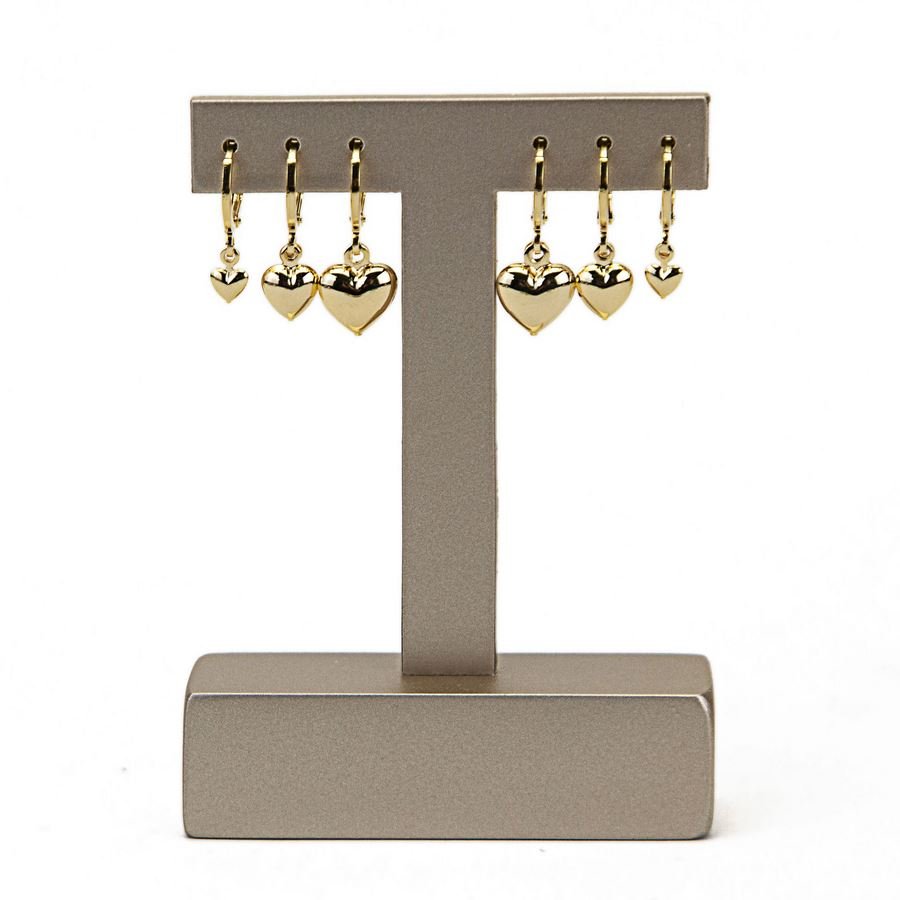 Expositor Pequeno Amadeirado para Brincos - 6x9 cm. Champagne