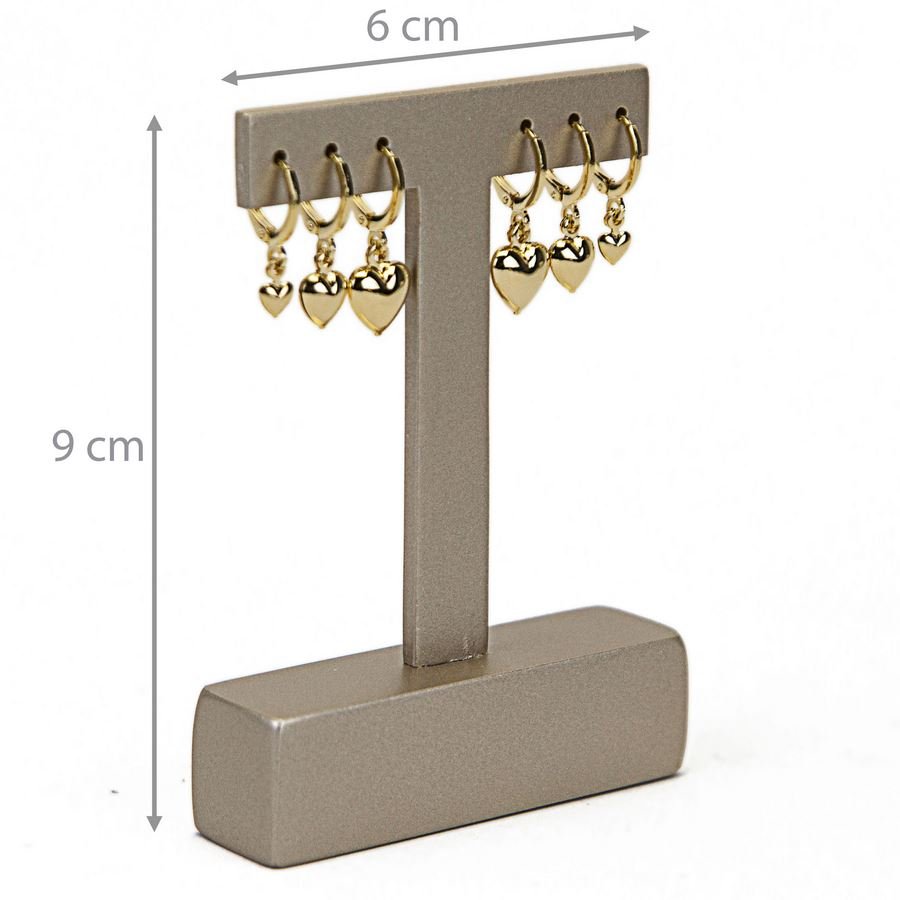 Expositor Pequeno Amadeirado para Brincos - 6x9 cm. Champagne