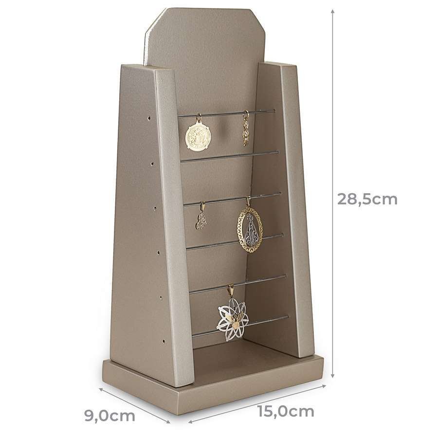 Expositor Pequeno para Pingentes - 9x15x28,5 cm. Champagne