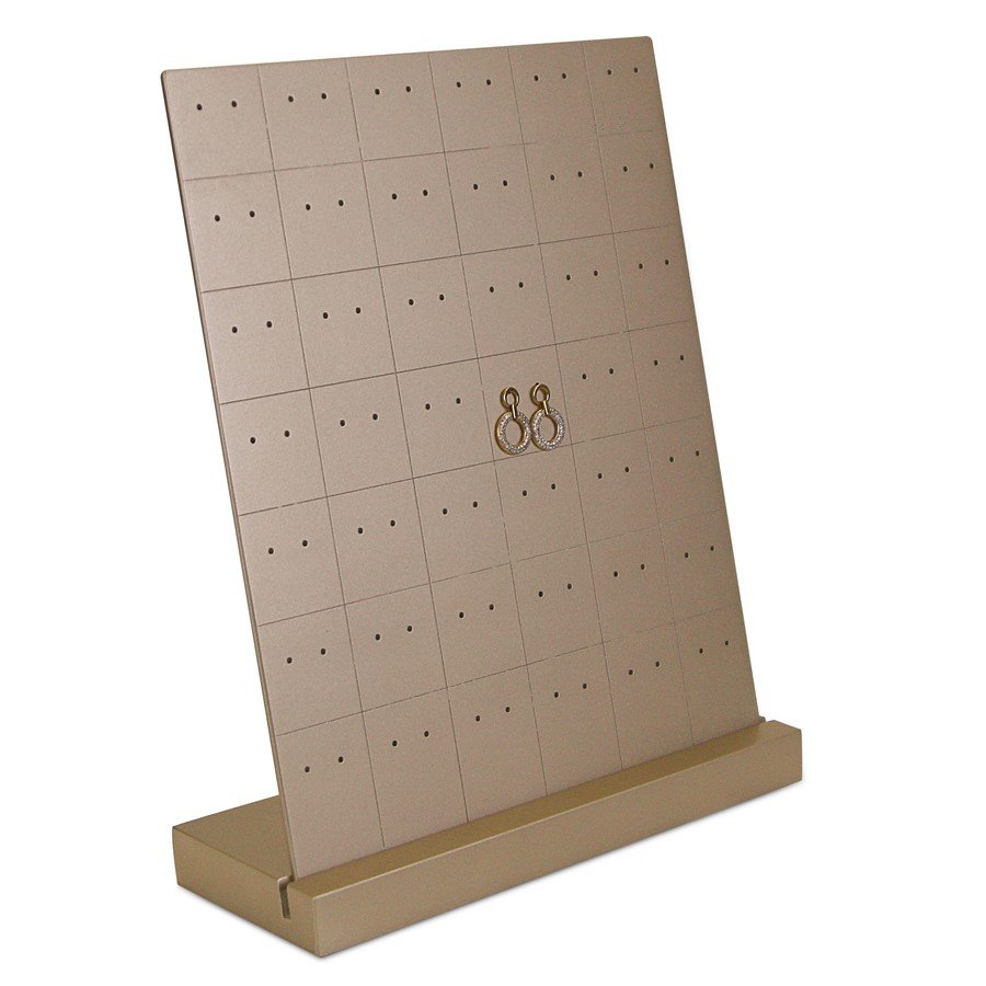 Expositor Amadeirado para Pares de Brincos - 19,5x23x7 cm. Champagne