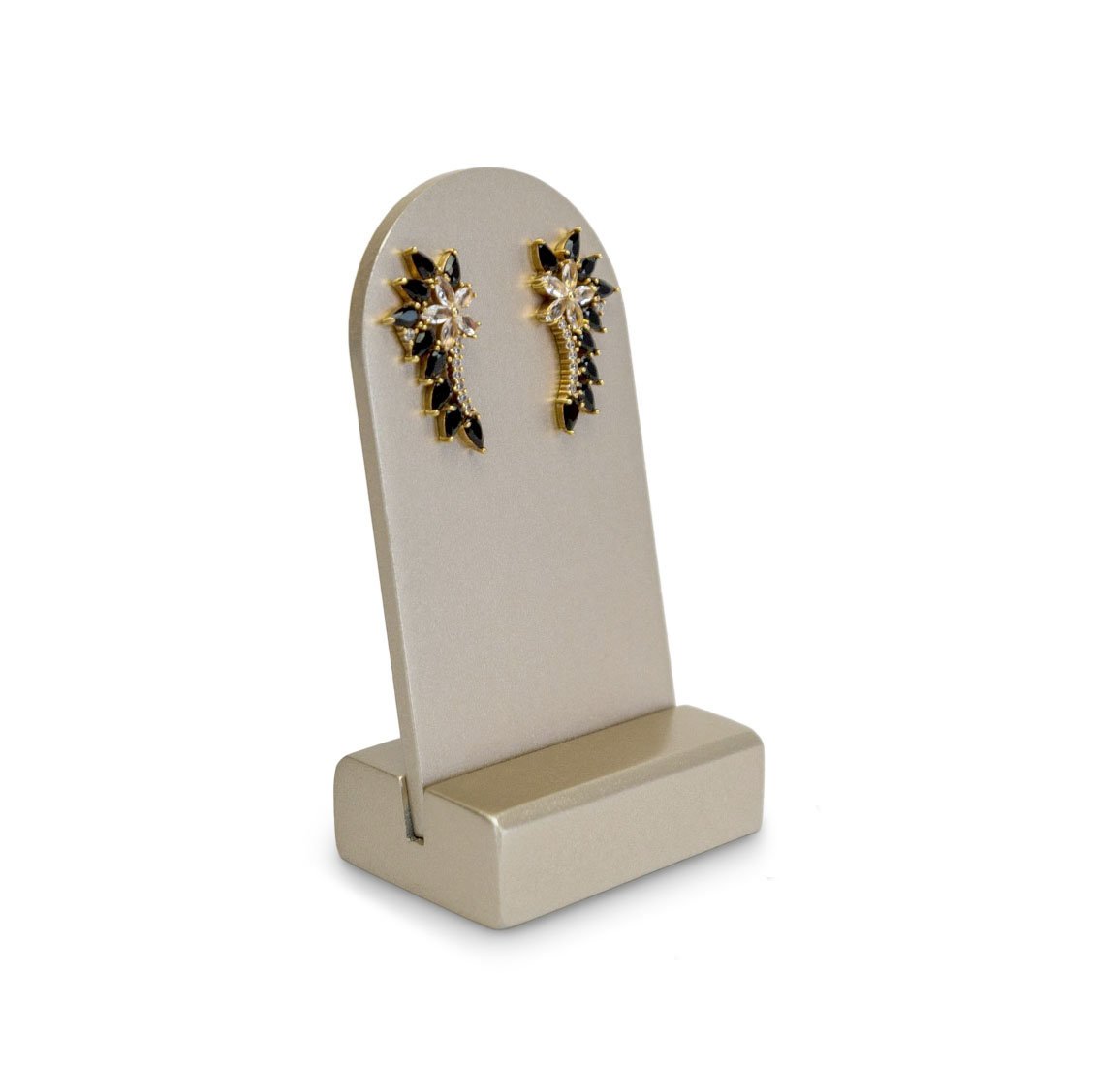 Expositor Amadeirado Brinco Redondo M 10x5x3,5 cm Champagne