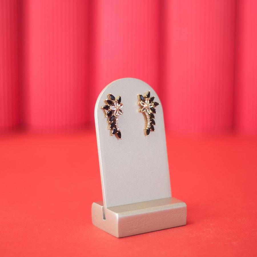 Expositor Amadeirado Brinco Redondo M 10x5x3,5 cm Champagne