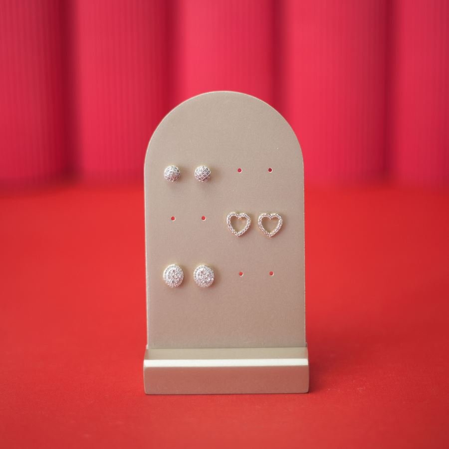 Expositor Amadeirado Brinco Multiplo P 12,5x7x3,5 cm Champagne