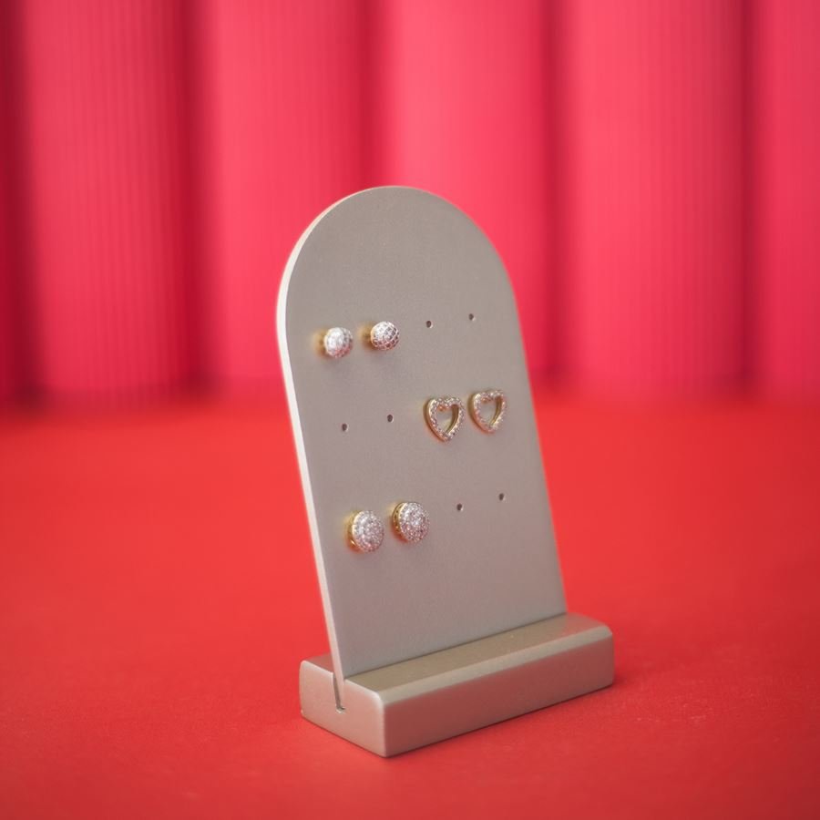 Expositor Amadeirado Brinco Multiplo P 12,5x7x3,5 cm Champagne