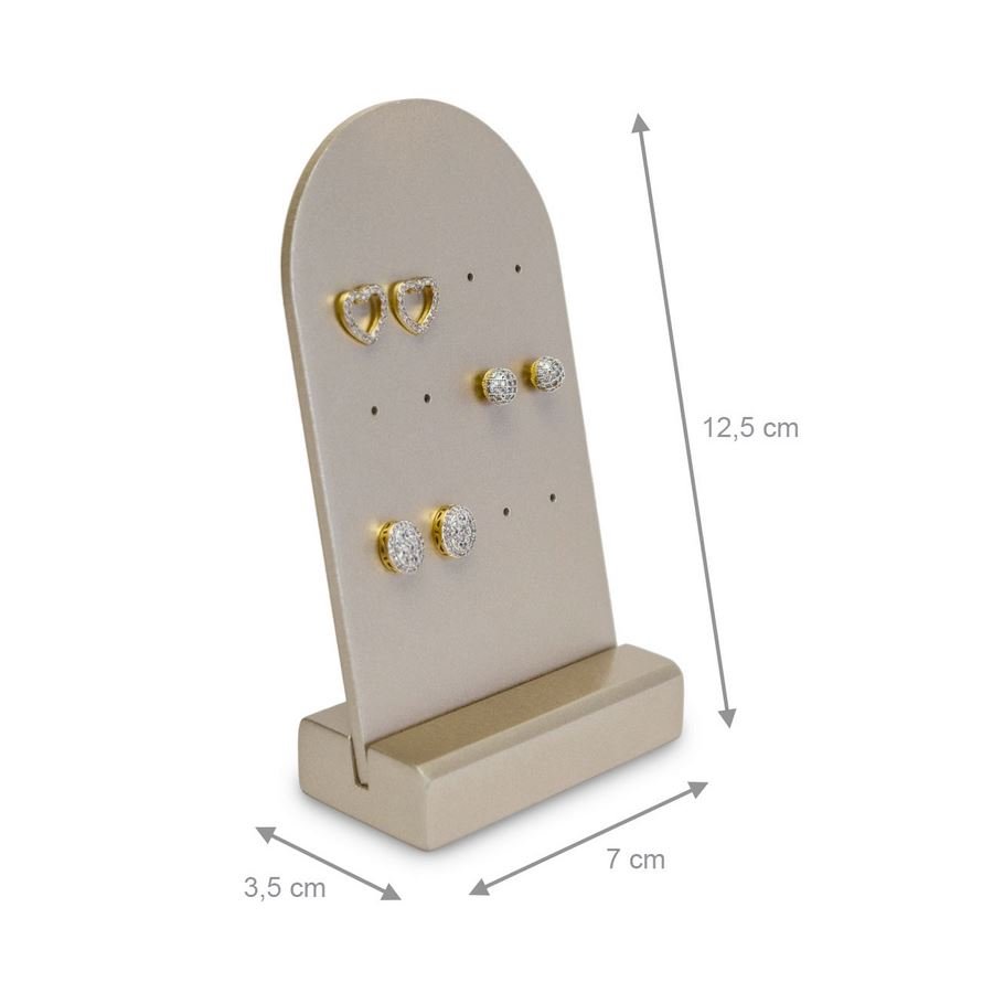 Expositor Amadeirado Brinco Multiplo P 12,5x7x3,5 cm Champagne