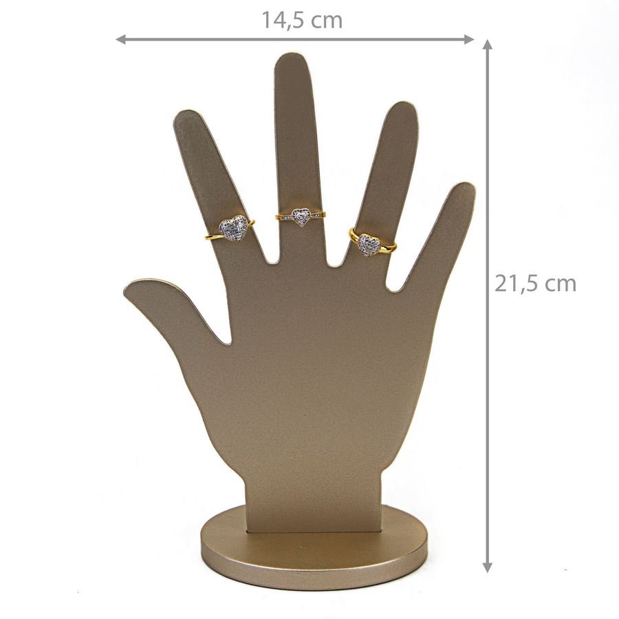 Expositor Amadeirado Mão 14,5x4x21,5 Champagne