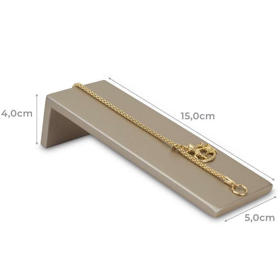 Expositor Amadeirado Inclinado para Pulseira - 5x15x3,5 cm. Champagne