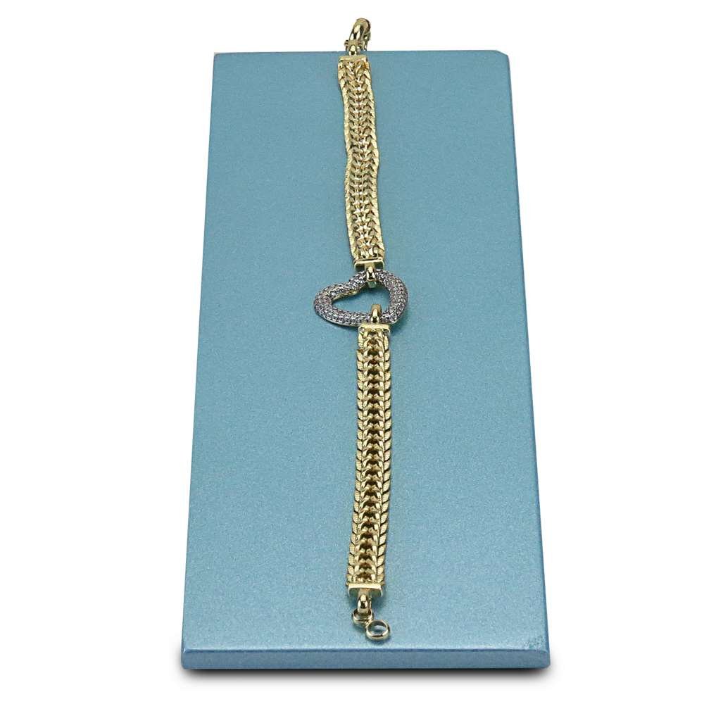 Expositor Amadeirado Inclinado para Pulseira - 6x20x5 cm. Azul Perolado