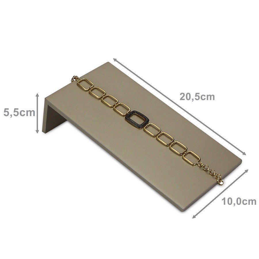 Expositor Grande Inclinado para Pulseiras - 10x20x5 cm. Champagne