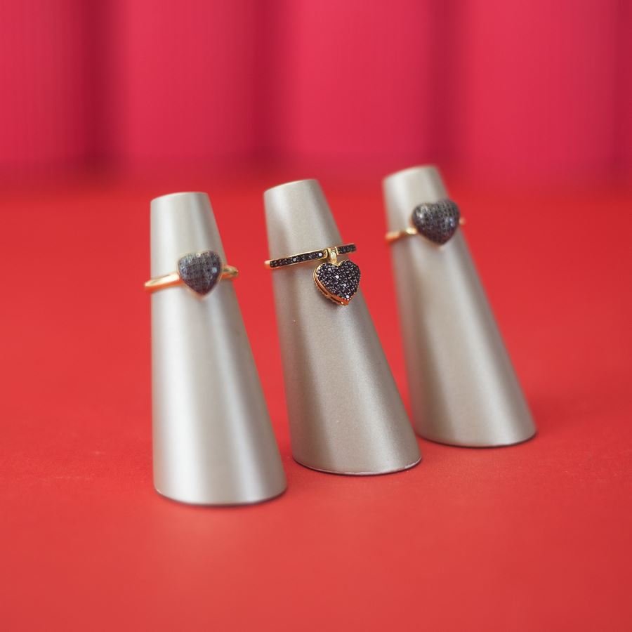 Trio de Expositores para Anéis - 3x6,5 cm Champagne