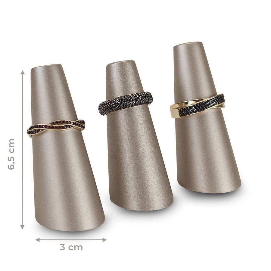 Trio de Expositores para Anéis - 3x6,5 cm Champagne