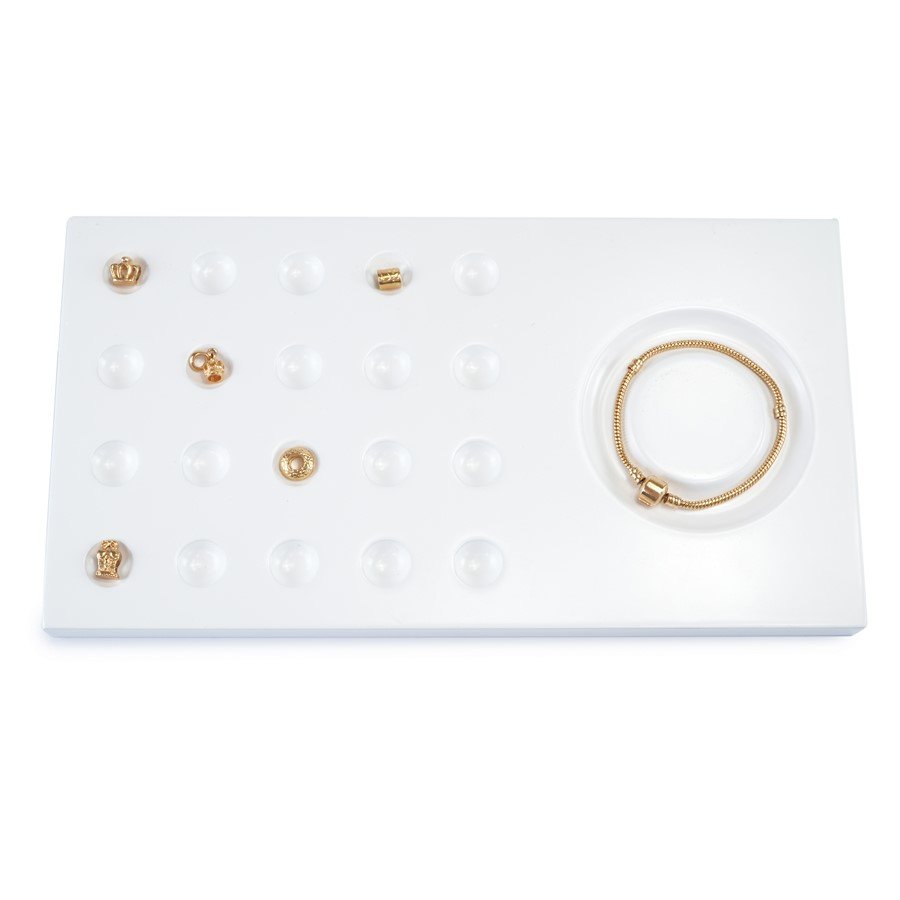 Expositor Base para Pulseira e Berloque - 14,7x28 cm. Branco