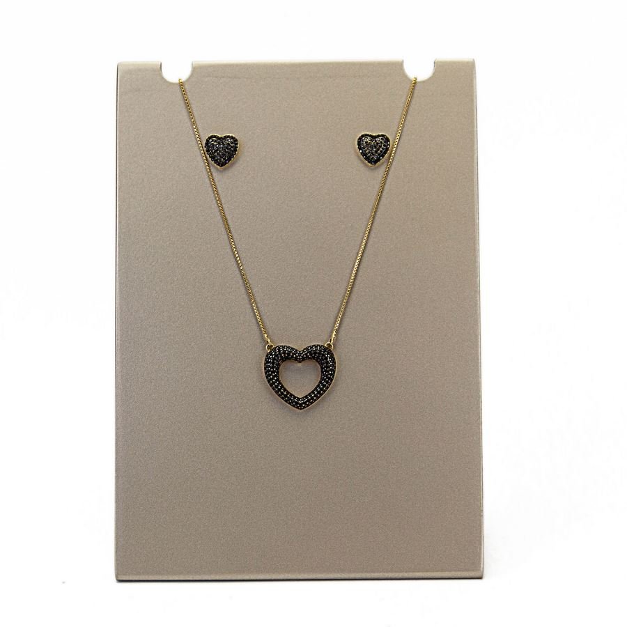 Expositor Pequeno para Brincos e Gargantilhas - 12x17 cm. Champagne