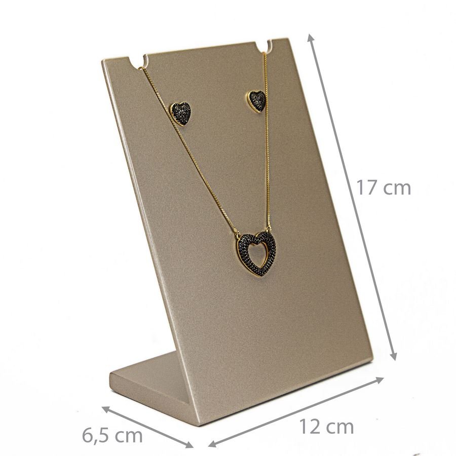 Expositor Pequeno para Brincos e Gargantilhas - 12x17 cm. Champagne