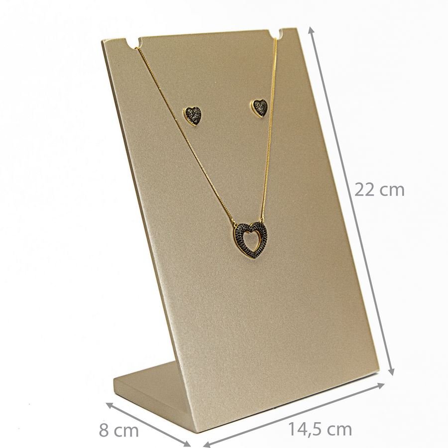 Expositor Médio para Brincos e Gargantilhas - 14,5x22 cm. Champagne