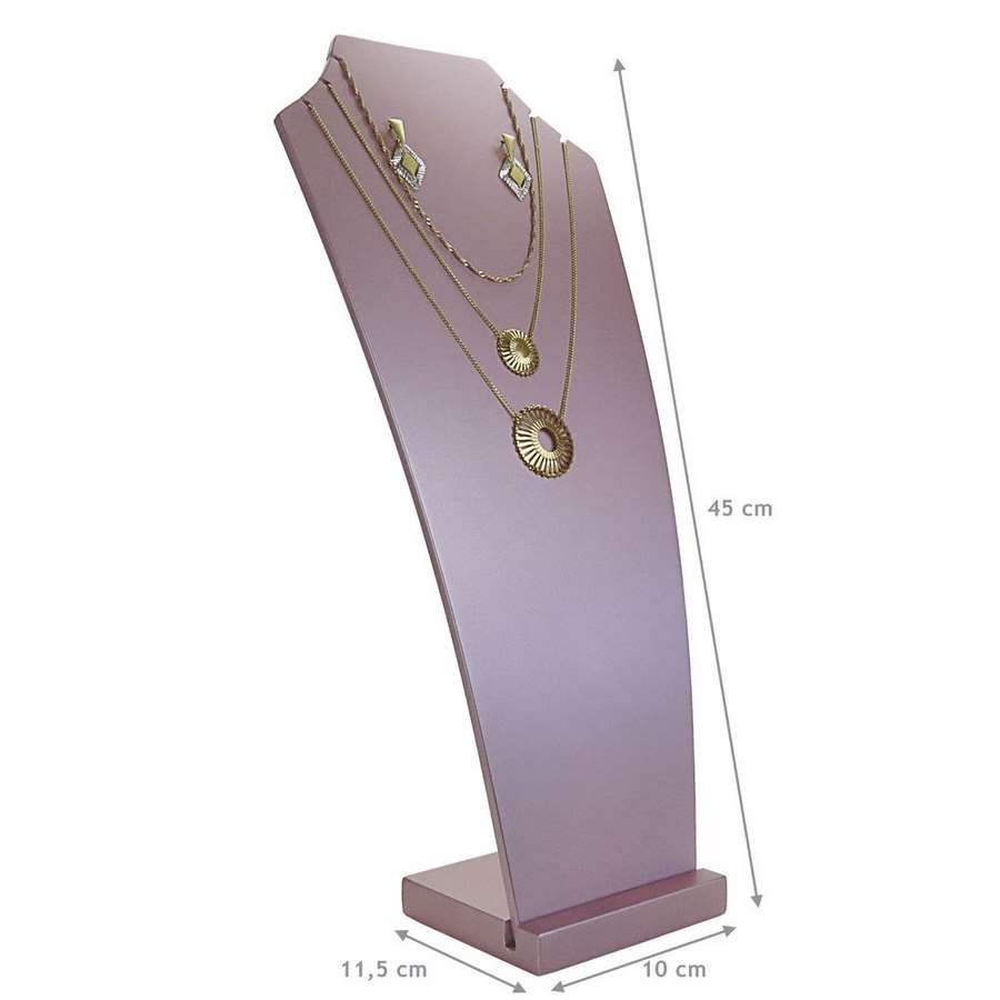 Busto Expositor Grande para Brinco e Gargantilha-11,5x10x45. Rosa Make
