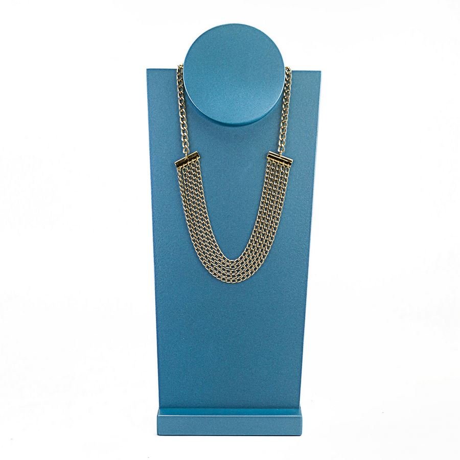 Busto Expositor Médio para Gargantilhas - 9,5x13,5x35 cm. Azul Perolado