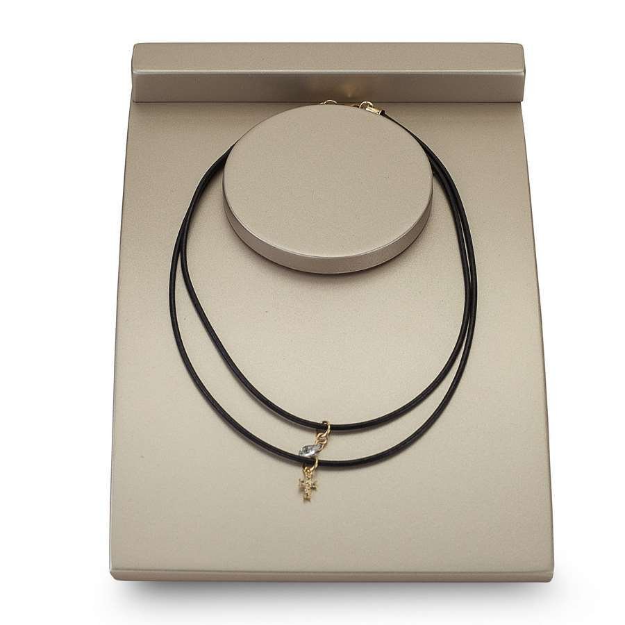 Busto Expositor Pequeno Curvado - 8,5x15,5x23 cm. Champagne