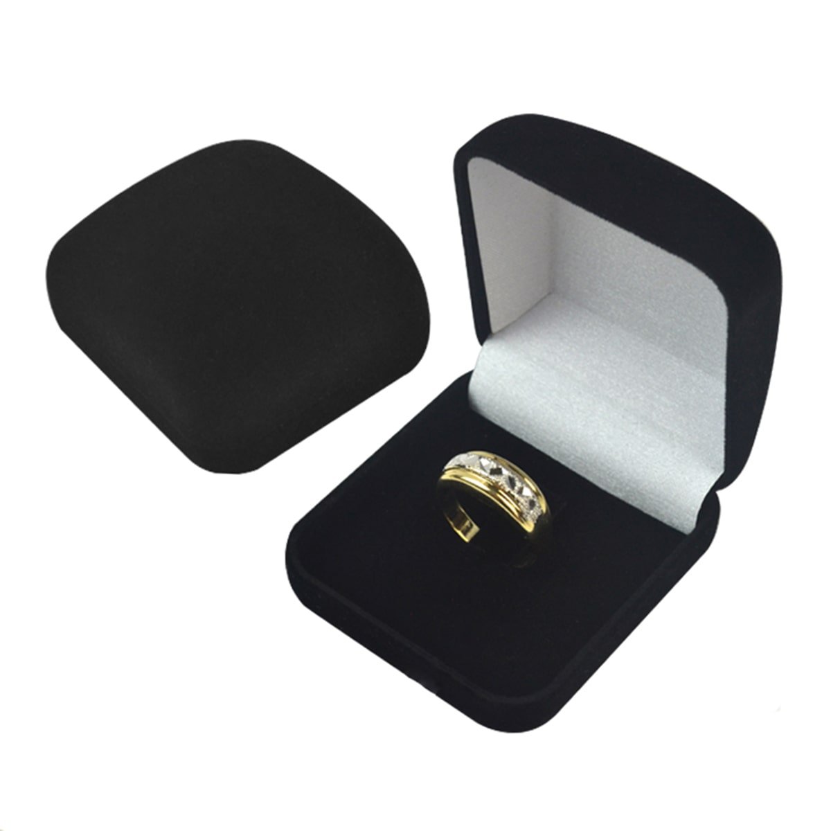 Emb. Veludo Anel lingueta 5,5x5 cm Preto