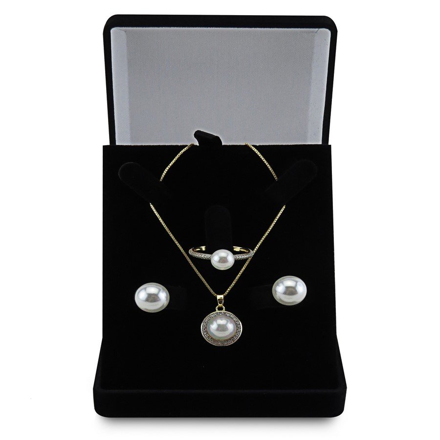 Estojo Para Conjunto - Anel, Brincos e Gargantilha Preto