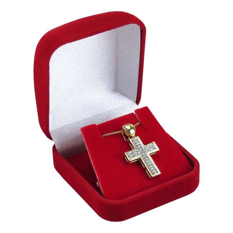 Embalagem para Gargantilha e pingente 5x5 cm Vermelho