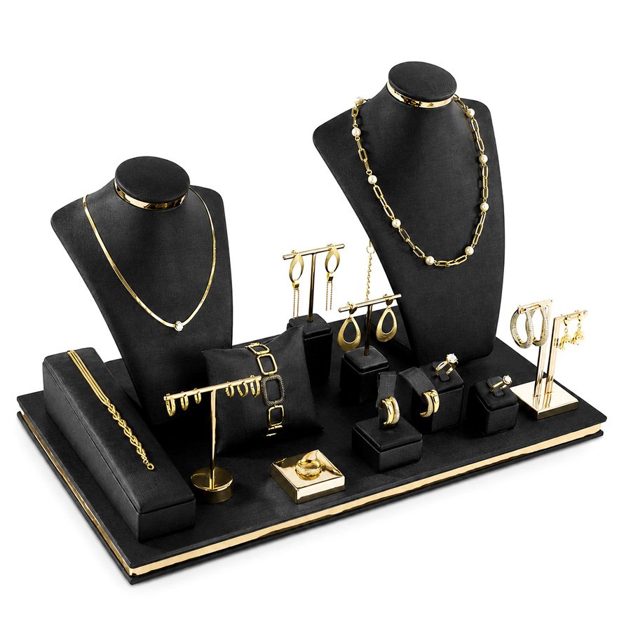 Vitrine de Expositores Radiante Dunny Preto - Dourado Metalizado