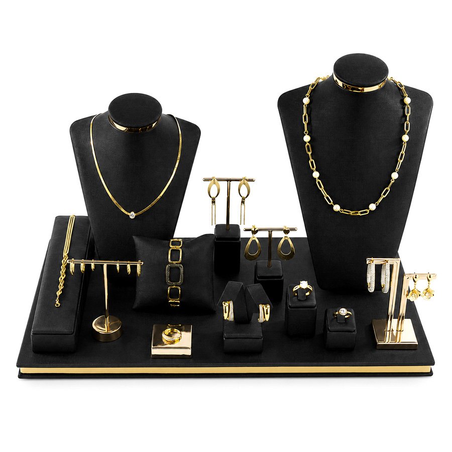 Vitrine de Expositores Radiante Dunny Preto - Dourado Metalizado