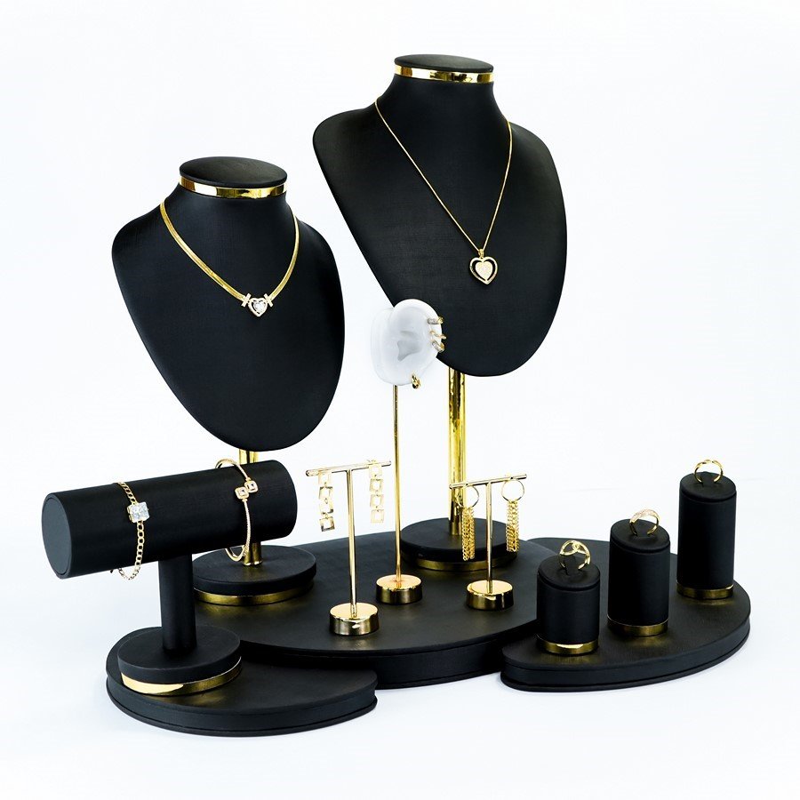 Vitrine Melodia Dunny Preto - Dourado Metalizado
