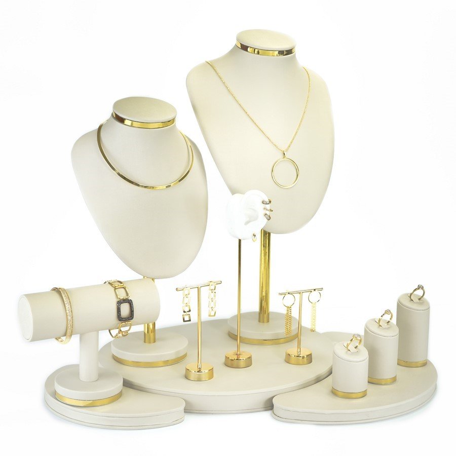 Vitrine Melodia Dunny Off White - Dourado Metalizado