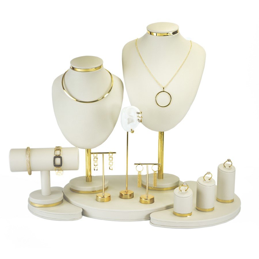 Vitrine Melodia Dunny Off White - Dourado Metalizado