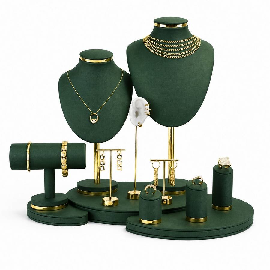 Vitrine Melodia Dunny Verde - Dourado Metalizado