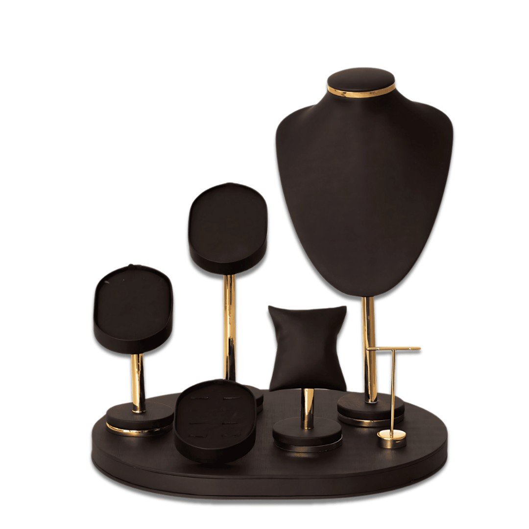 Vitrine Lux Dunny Preto - Dourado Metalizado