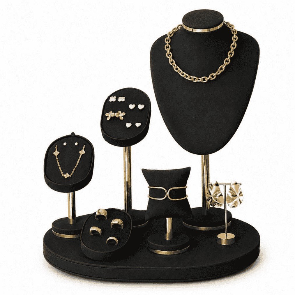 Vitrine Lux Dunny Preto - Dourado Metalizado