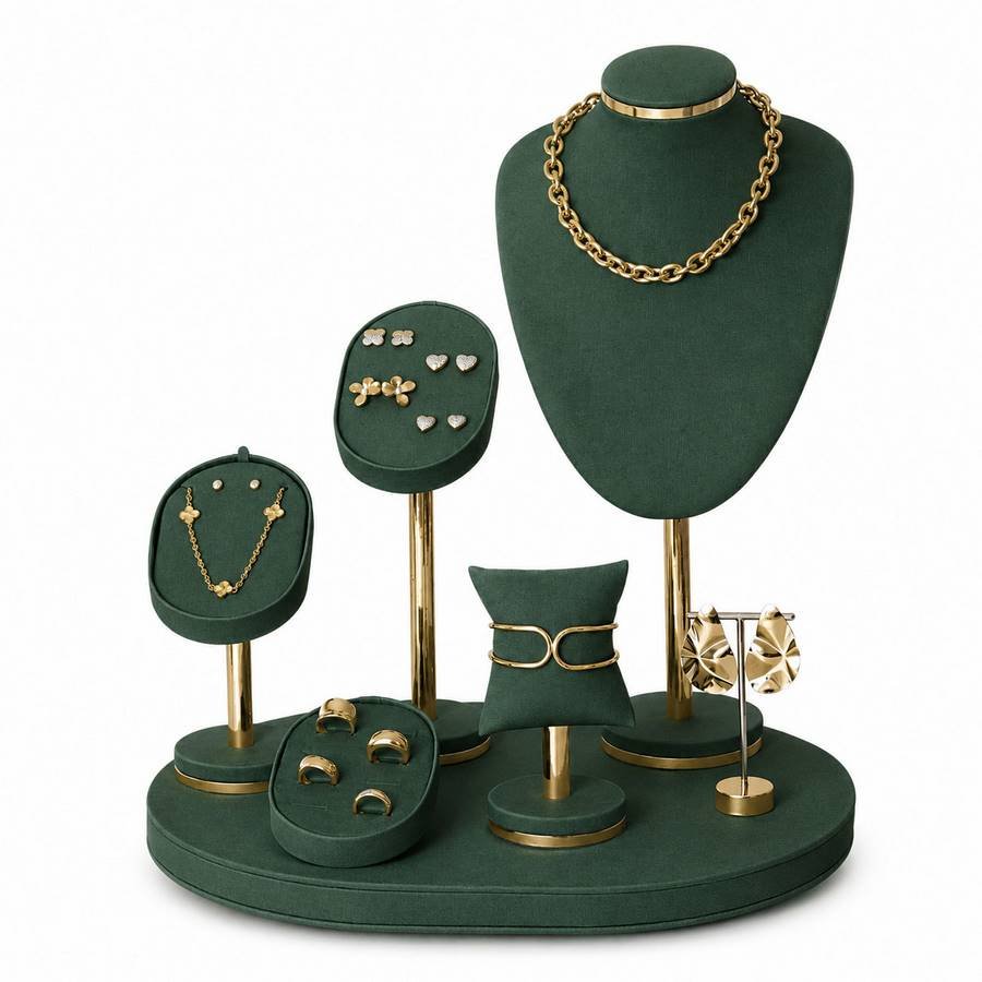 Vitrine Lux Dunny Verde - Dourado Metalizado