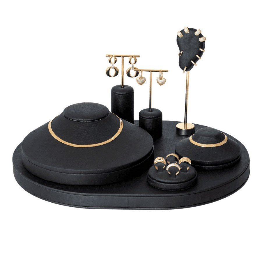 Vitrine Lune Dunny Preto - Dourado Metalizado