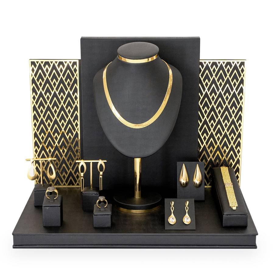 Vitrine Allure Dunny Preto - Dourado Metalizado