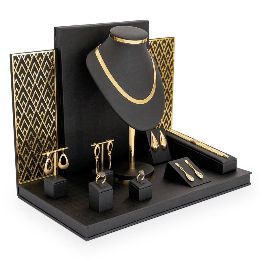 Vitrine Allure Dunny Preto - Dourado Metalizado