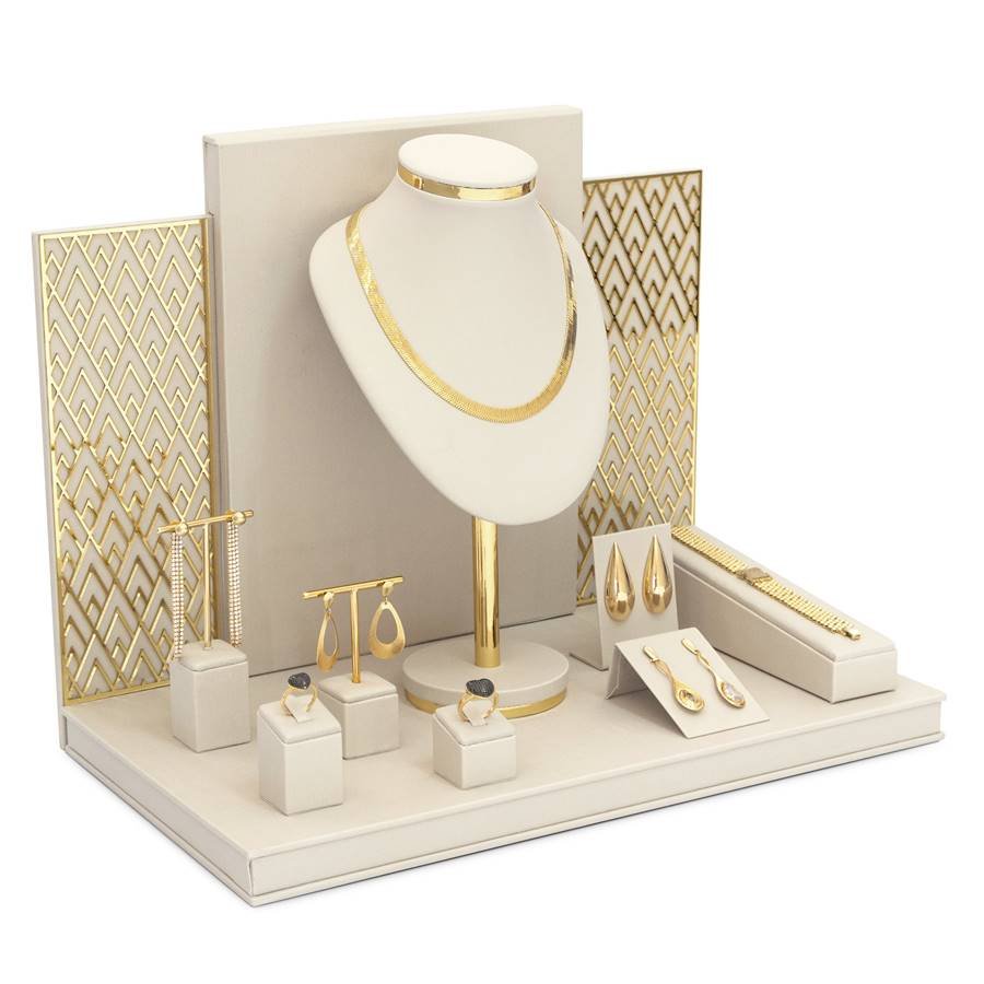 Vitrine Allure Dunny Off White - Dourado Metalizado