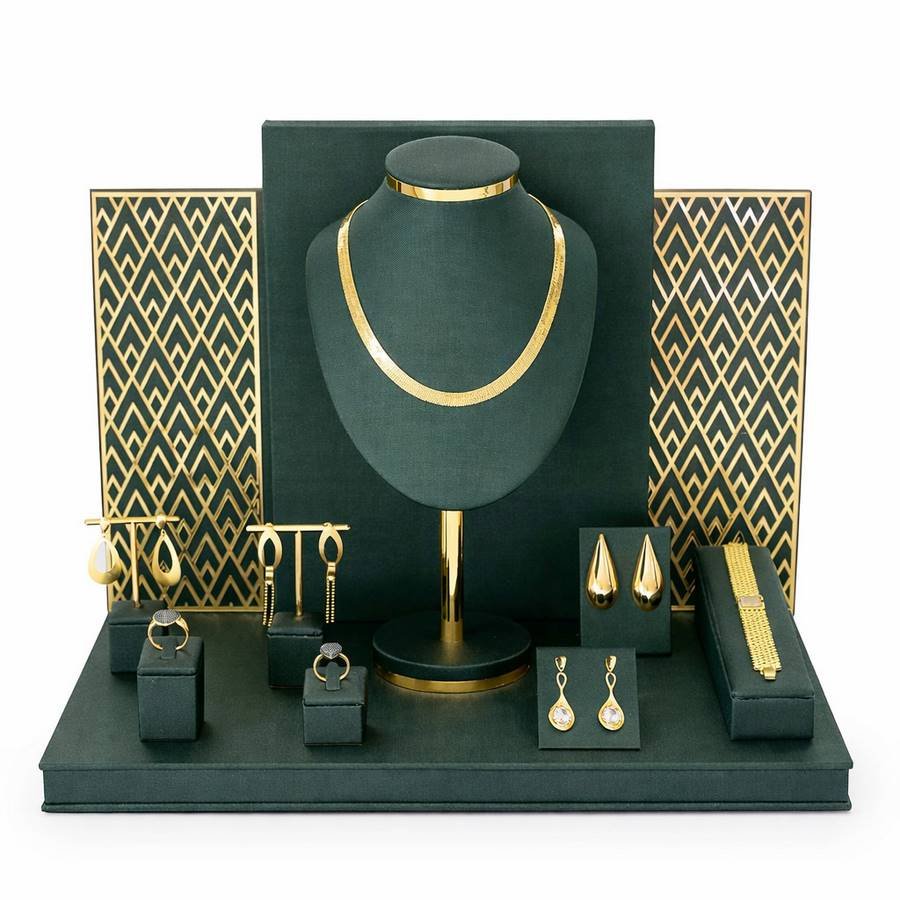 Vitrine Allure Dunny Verde - Dourado Metalizado