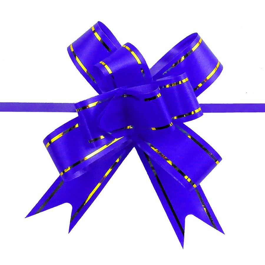 Laço Plástico Para Presente (10 Unidades) - 35 cm. Azul Marinho