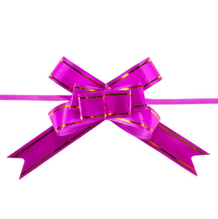 Laço Plástico Para Presente (10 Unidades) - 35 cm. Rosa Pink