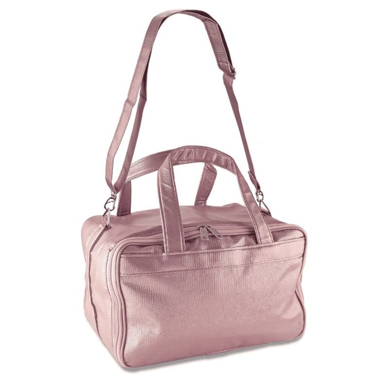 Bolsa para Bandejas de Jóias - 18x28,5x3,3 cm. Bolsa Reptil Rosê Metalizado - Bandeja Dunny Rosa Cha