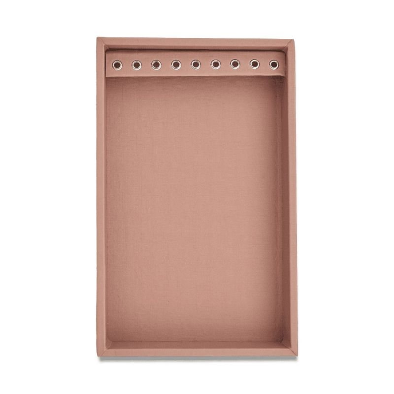 Bolsa para Bandejas de Jóias - 18x28,5x3,3 cm. Bolsa Reptil Rosê Metalizado - Bandeja Dunny Rosa Cha