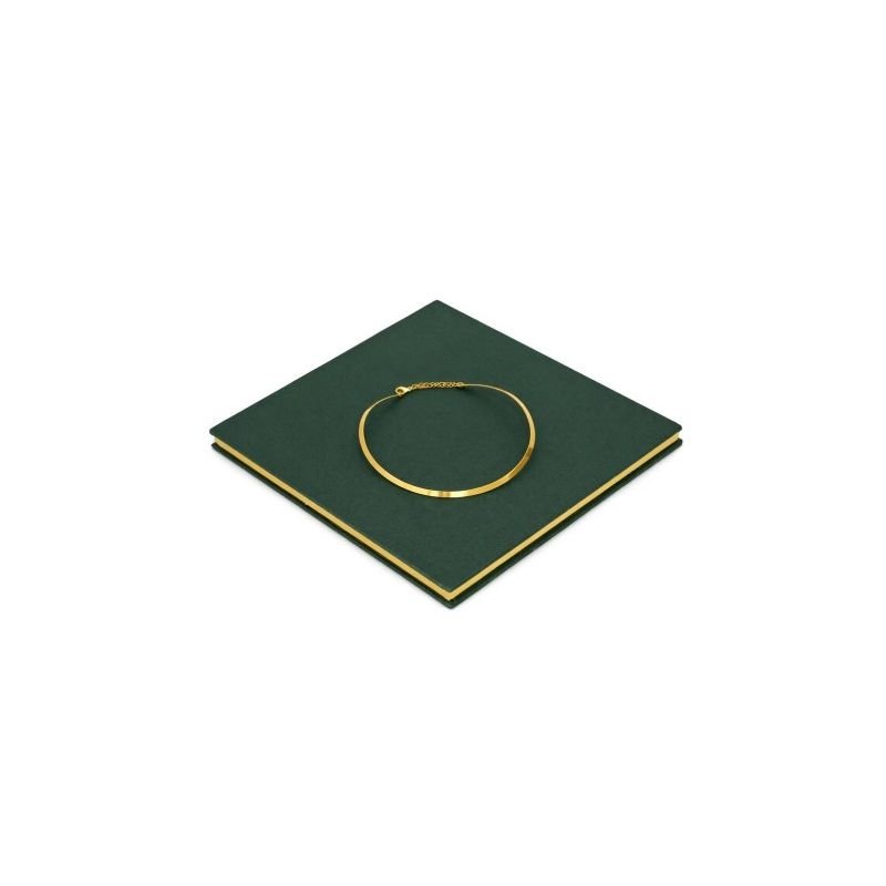 Expositor Base Metalic 25x25x1,5cm Dunny Verde - Dourado Metalizado
