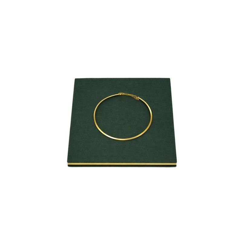 Expositor Base Metalic 25x25x1,5cm Dunny Verde - Dourado Metalizado
