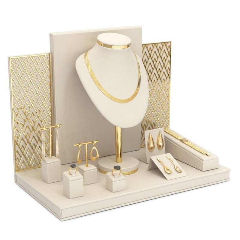 Vitrine Allure Dunny Off White - Dourado Metalizado